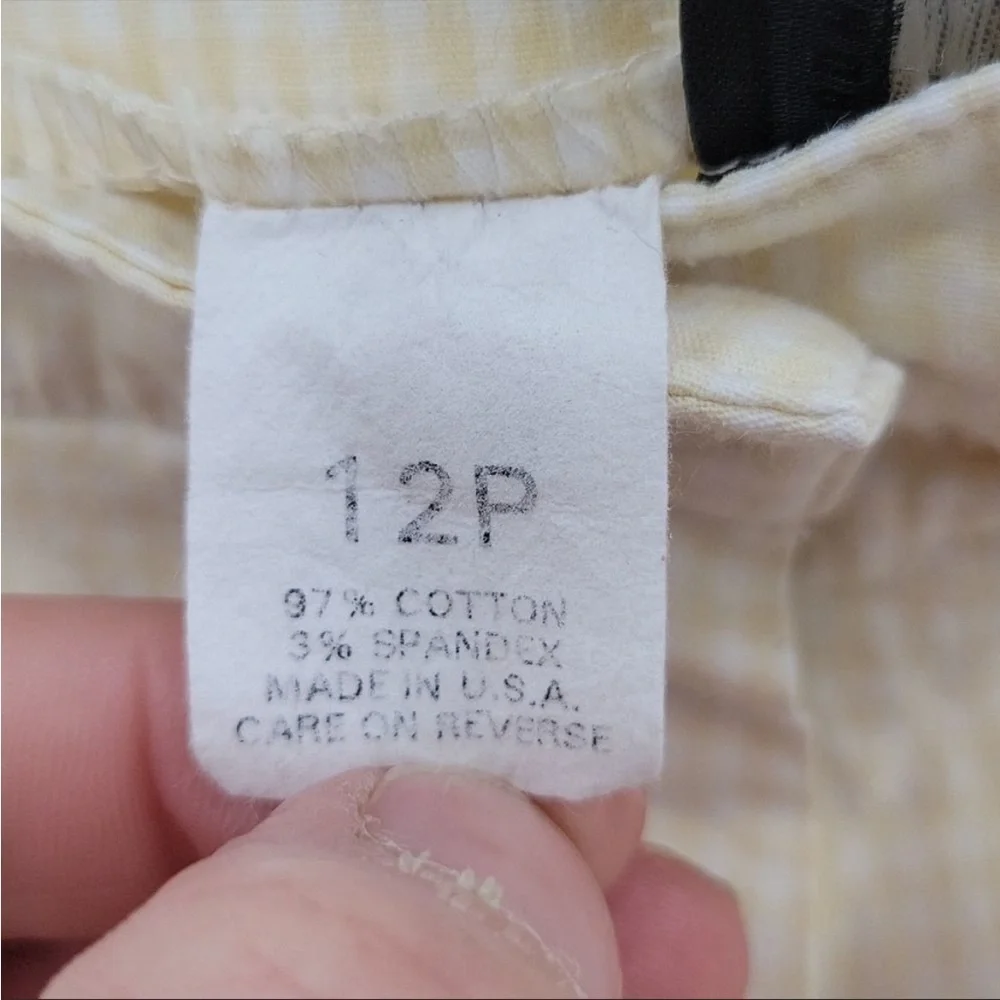 Vintage! Briggs New York Light Yellow checker pants size 12P